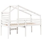 vidaXL Lit haut avec toit blanc 90x190 cm bois de pin massif
