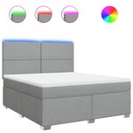 vidaXL Sommier à lattes de lit avec matelas Gris clair 180x200cm Tissu