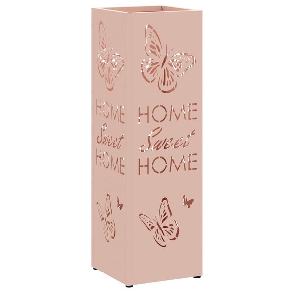 vidaXL Porte-parapluie Rose 15 5 x 15 5 x 49 cm Acier