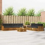 vidaXL Ensemble de canapés d'extérieur 8 pc Naturel et Anthracite