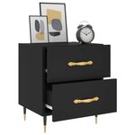 vidaXL Table de chevet noir 40x35x47 5 cm bois d’ingénierie