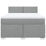 vidaXL Sommier à lattes de lit avec matelas Gris clair 140x200cm Tissu