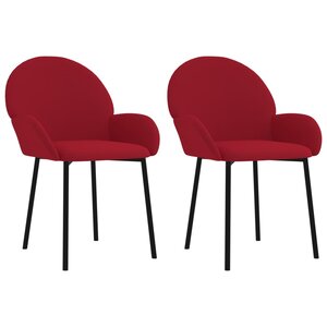 vidaXL Chaises à manger lot de 2 Rouge bordeaux Velours
