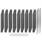 vidaXL Ensemble de clôture WPC 4 Carré 699x187 cm Gris
