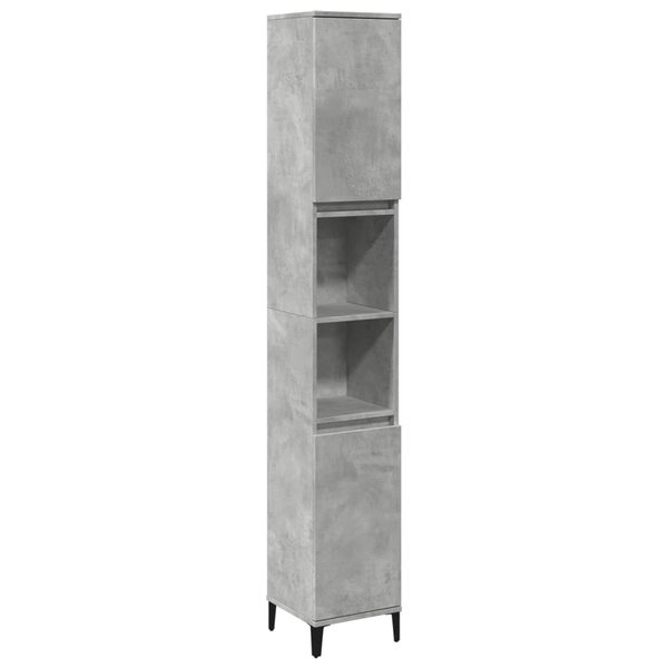 vidaXL Armoire de salle de bain gris béton 30x30x190 cm