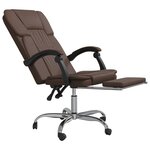 vidaXL Fauteuil inclinable de bureau Marron Similicuir