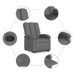 vidaXL Fauteuil inclinable Gris foncé Tissu