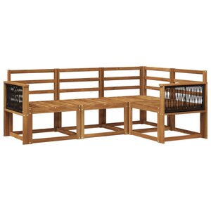 vidaXL Ensemble de canapés d'extérieur 4 pc Naturel