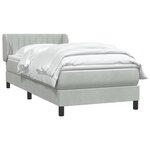 vidaXL Sommier à lattes de lit et matelas gris clair 90x220 cm velours
