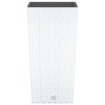 vidaXL Jardinière et intérieur amovible blanc 11/26 5 L rotin PP