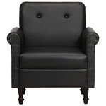 vidaXL Chaise cabriolet noir cuir véritable
