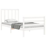 vidaXL Cadre de lit sans matelas blanc bois de pin massif