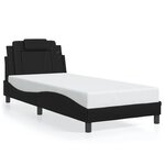 vidaXL Cadre de lit Viana sans matelas noir 90x200 cm similicuir