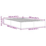 vidaXL Cadre de lit ottoman sans matelas gris foncé 120x200 cm tissu