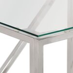 vidaXL Table console argenté acier inoxydable et verre trempé