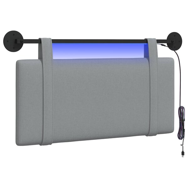 vidaXL Tête de lit suspendue Gris clair Tissu