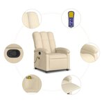 vidaXL Fauteuil de massage inclinable crème tissu