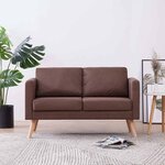 vidaXL Canapé à 2 places Tissu Marron