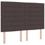 vidaXL Lit à Ressorts avec matelas Marron foncé 140 x 200 cm tissu