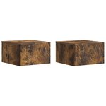 vidaXL Table d'appoint murale 2 pc Chêne fumé 34 5 x 33 x 20 cm