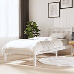 vidaXL Cadre de lit sans matelas blanc bois massif 100x200 cm