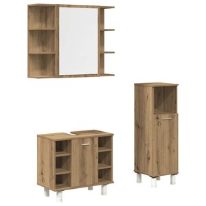 vidaXL Ensemble de meubles salle de bain 3 Pièces bois d'ingénierie