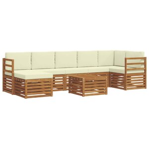 vidaXL Ensemble de canapés d'extérieur 8 pc Naturel et Crème