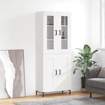 vidaXL Buffet haut Blanc 69 5x34x180 cm Bois d'ingénierie