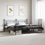 vidaXL Cadre de lit métal avec tête de lit/pied de lit noir 193x203 cm