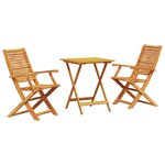vidaXL Ensemble bistro pliant 3 Pièces Marron Bois d'acacia massif