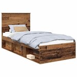 vidaXL Cadre de lit Bois ancien 90 x 190 cm Bois de pin massif