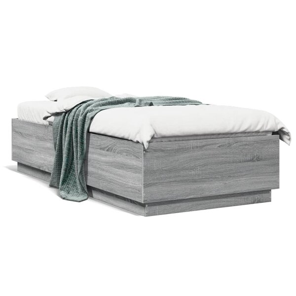 vidaXL Cadre de lit sans matelas sonoma gris 90x200 cm