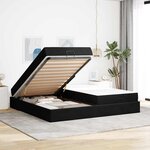 vidaXL Cadre de lit avec matelas avec matelas 2 Pièces Noir Velours