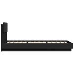 vidaXL Cadre de lit avec tête de lit et lumières LED noir 100x200 cm