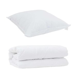 vidaXL Duvet avec Oreiller 2 Pièces Blanc 135 x 200 cm Microfibre