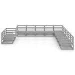 vidaXL Salon de jardin 11 Pièces gris bois de pin massif