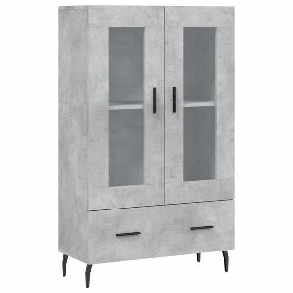 vidaXL Buffet haut gris béton 69 5x31x115 cm bois d'ingénierie
