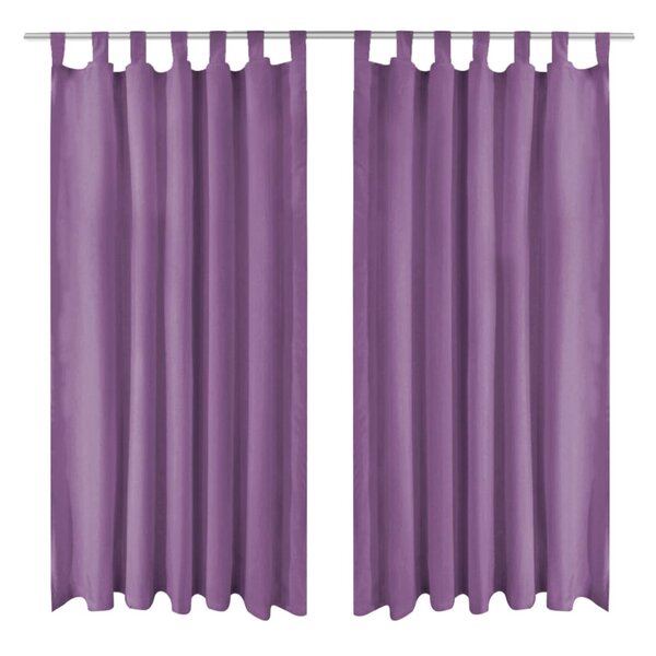 vidaXL Rideau occultant avec boucles 2 Pièces 140 x 175 cm Lilas