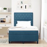 vidaXL Lit à ressorts avec matelas Bleu foncé 120 x 200 cm Velours