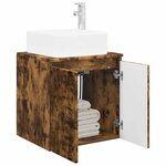 vidaXL Vanité de lavabo mural Chêne fumé 53 x 35 x 63 cm
