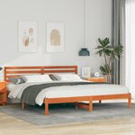 vidaXL Cadre de lit Marron cire 180 x 200 cm Bois massif en pin