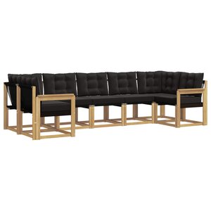 vidaXL Ensemble de canapés d'extérieur 7 Pièces Blanc et noir