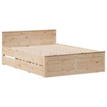 vidaXL Cadre de lit sans matelas avec tête de lit 160x200cm pin massif