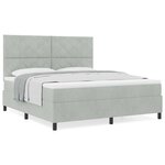 vidaXL Lit à ressorts avec matelas Gris clair 180 x 200 cm Velours