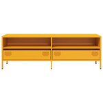vidaXL Meuble TV jaune moutarde 135x39x43 5 cm acier laminé à froid