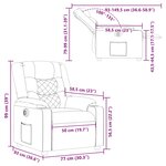 vidaXL Fauteuil inclinable électrique Marron foncé Tissu