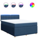 vidaXL Sommier à lattes de lit avec matelas Bleu 160x200 cm Tissu