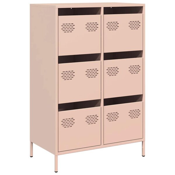 vidaXL Buffet haut rose 68x39x101 5 cm acier