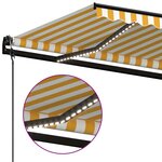 vidaXL Auvent automatique capteur de vent LED 500x350cm Jaune et blanc
