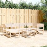 vidaXL Salon de jardin 6 Pièces bois de pin massif